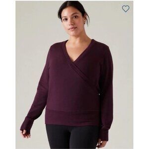 Athleta‎ Recharge Sweatshirt Cabernet Women’s Size 3X 792028 Balletcore NEW